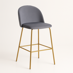 Taburete Deluxe Gold| patas doradas en metal + felpa