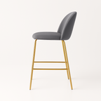 Taburete Deluxe Gold| patas doradas en metal + felpa