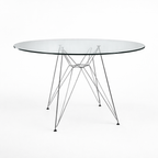Comedor Eames Redondo Steel de Vidrio 80 cm | 4 Sillas Eames Mid-Century