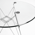 Comedor Eames Redondo Steel de Vidrio 80 cm | 4 Sillas Eames Mid-Century