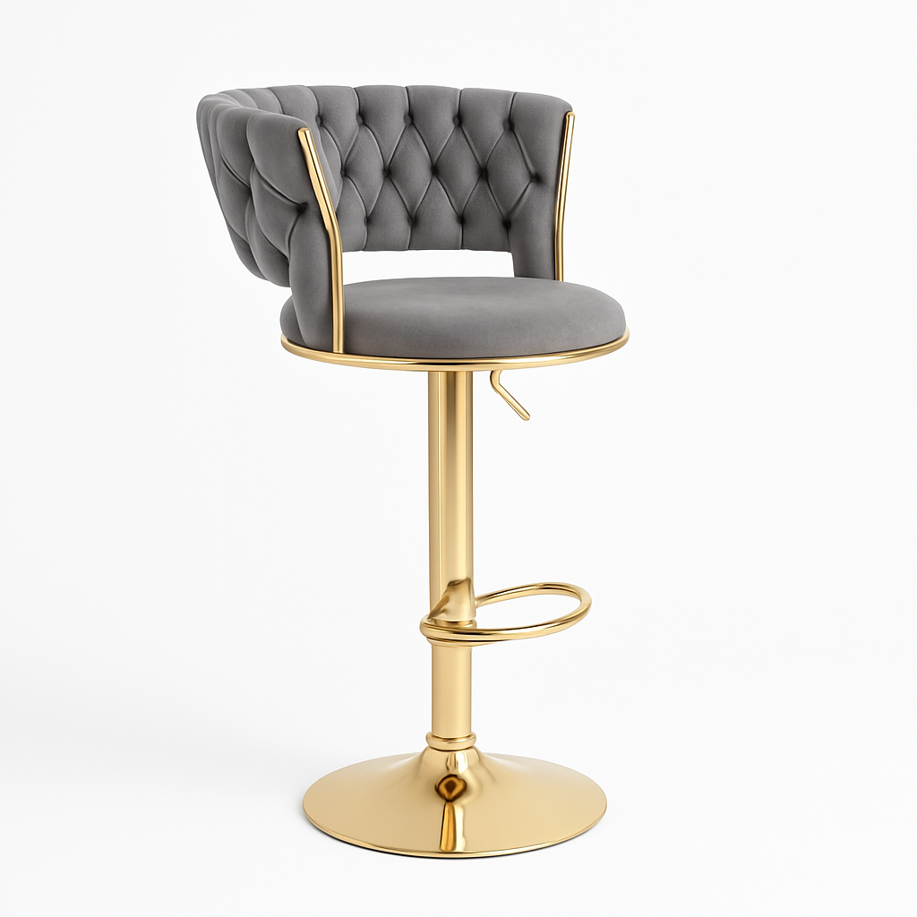 Taburete Queen | Terciopelo, Altura Ajustable y Giro 360° | Elegancia y Confort