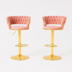 Pack 2 Taburetes Queen | Terciopelo, Altura Ajustable y Giro 360° | Elegancia y Confort