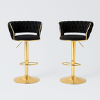 Pack 2 Taburetes Queen | Terciopelo, Altura Ajustable y Giro 360° | Elegancia y Confort