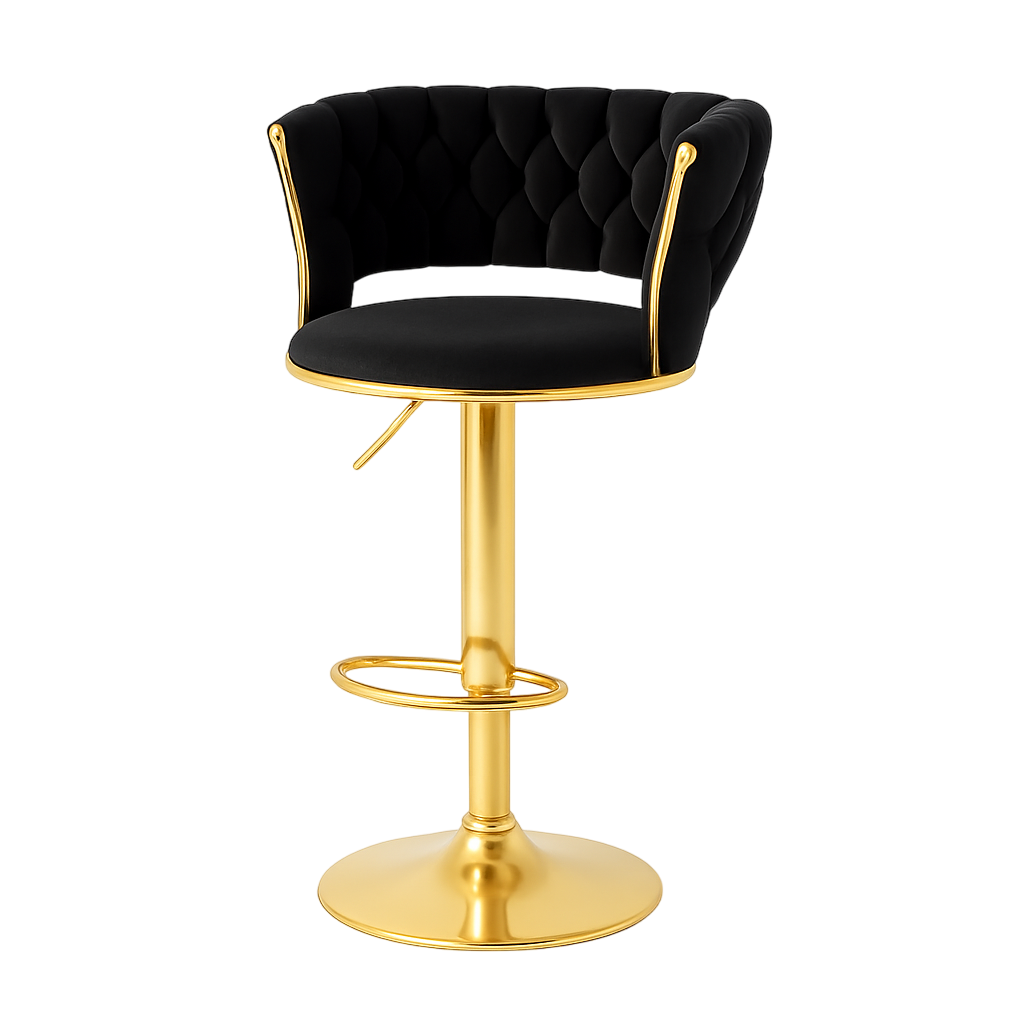 Taburete Queen | Terciopelo, Altura Ajustable y Giro 360° | Elegancia y Confort