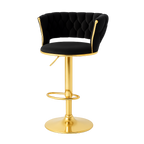 Taburete Queen | Terciopelo, Altura Ajustable y Giro 360° | Elegancia y Confort