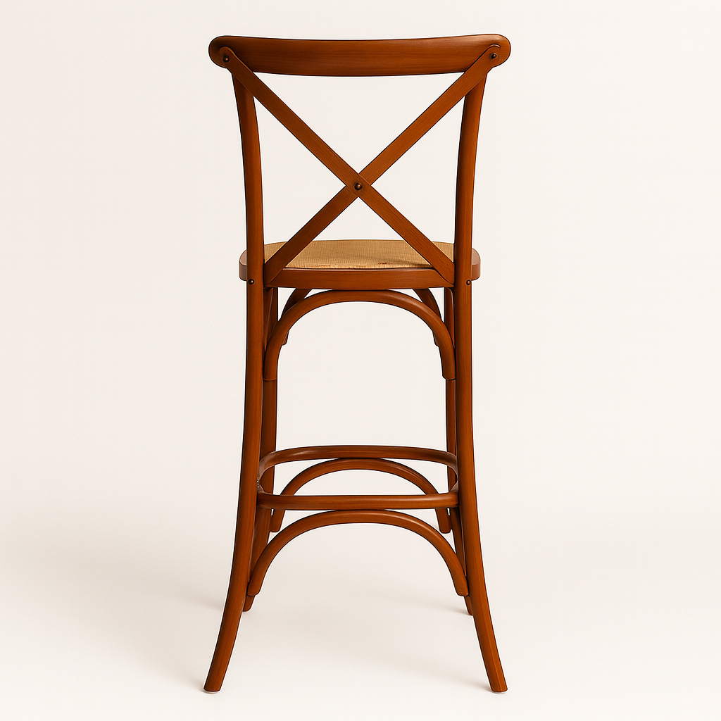 Pack 2 Taburetes Crossback 66cm | Madera de Haya y Rattan