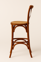 Pack 2 Taburetes Crossback 66cm | Madera de Haya y Rattan