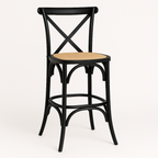 Taburete Crossback 66cm | Madera de Haya y Rattan