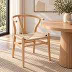 Silla Wishbone con Asiento Tejido – 3 Colores
