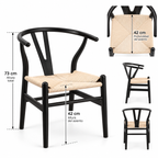 Silla Wishbone con Asiento Tejido – 3 Colores