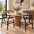 Pack 4  Sillas Wishbone con Asiento Tejido – 3 Colores