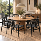 Pack 6  Sillas Wishbone con Asiento Tejido – 3 Colores
