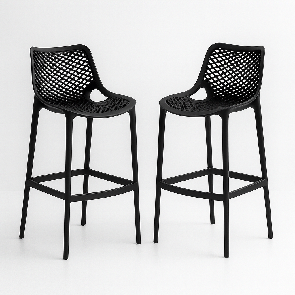 Pack 2 Taburetes Air Berlin | Polipropileno con Protección UV | Ideal para Terrazas