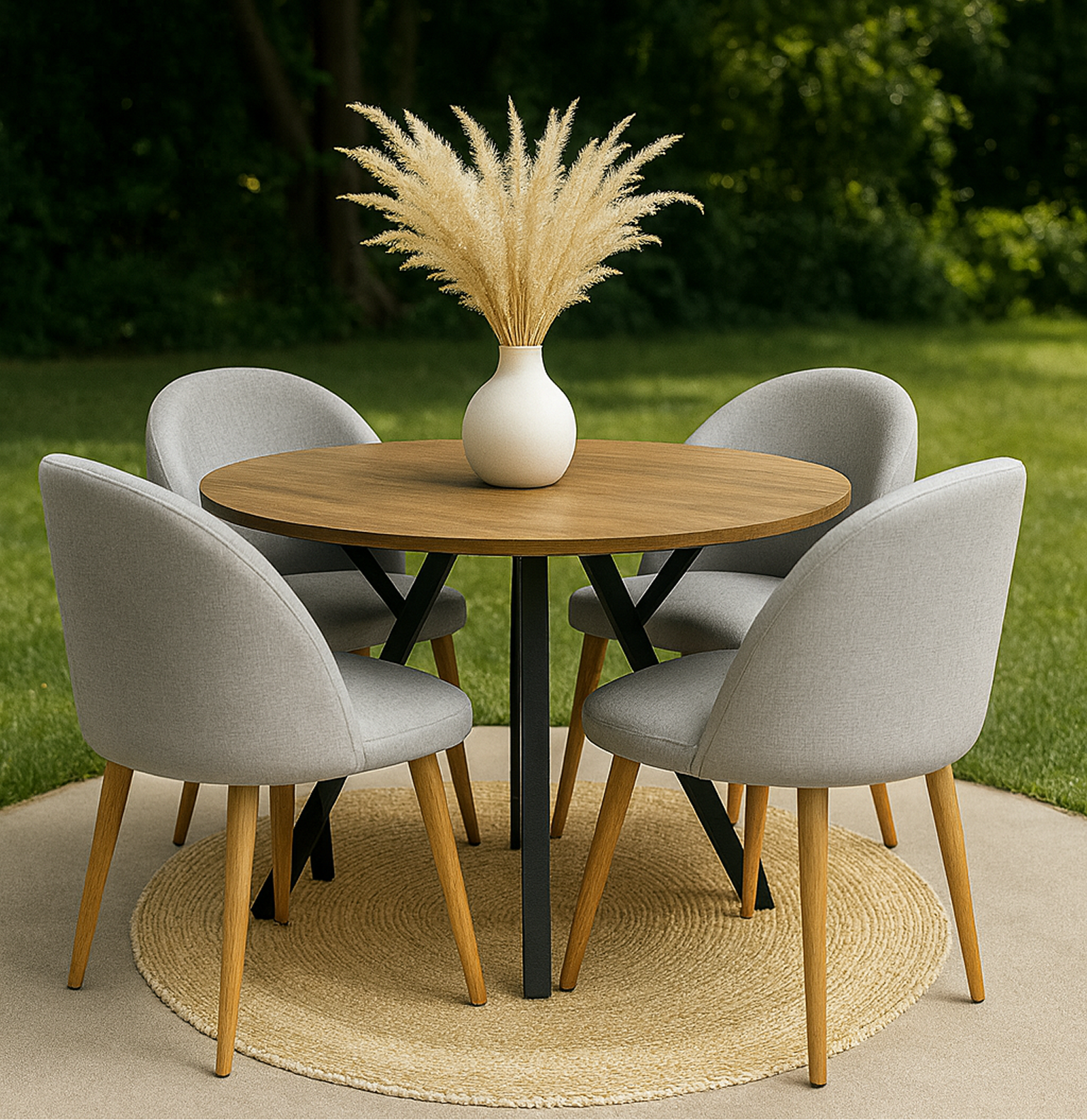 Comedor Beni | Silla Nórdica Gris