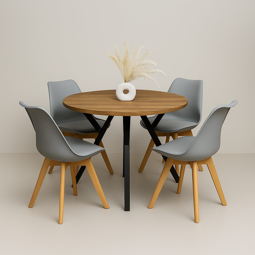 Comedor Beni Aura | Sillas Color Gris