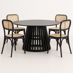 Comedor París Noire | Mesa Redonda Negra & Sillas Thonet Vienna