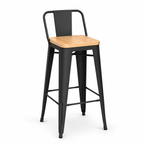 Pack 2 Taburetes Tolix | Asiento de Madera Negro