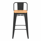 Pack 2 Taburetes Tolix | Asiento de Madera Negro