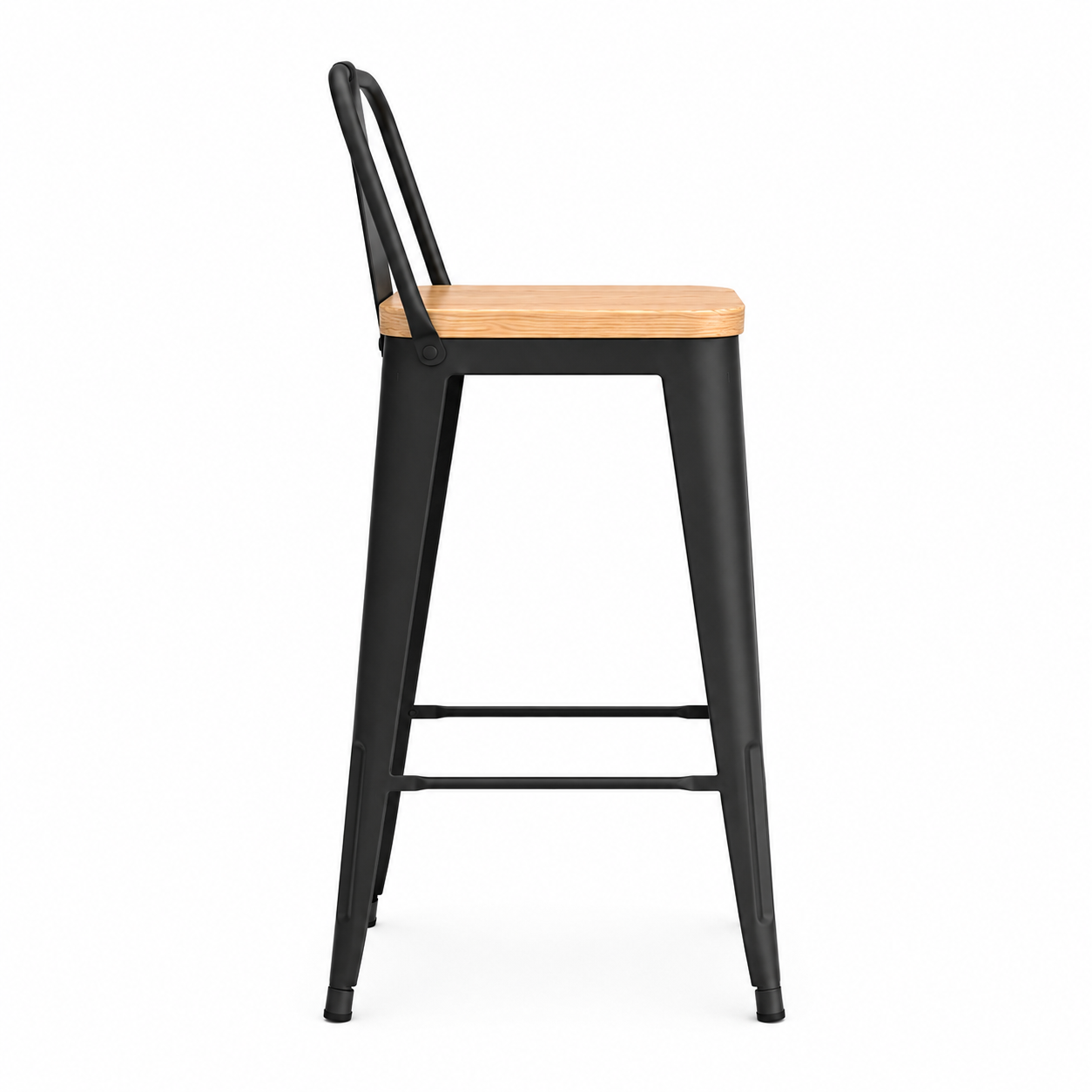 Pack 2 Taburetes Tolix | Asiento de Madera Negro