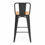 Pack 2 Taburetes Tolix | Asiento de Madera Negro