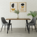 Mesa Aneto | Diseño Orgánico con Cubierta de Madera y Patas Metálicas