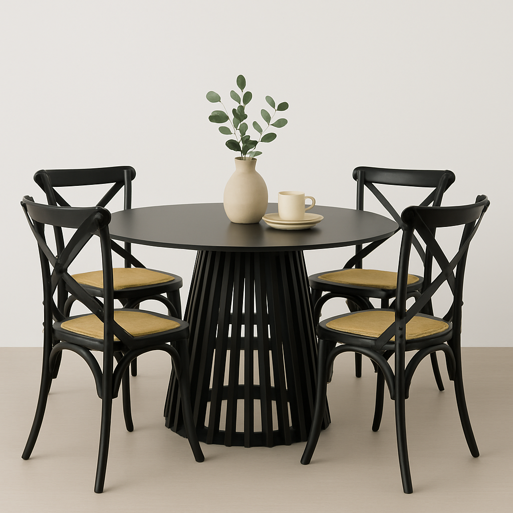 Comedor Cross Noir | Sillas Color Negro