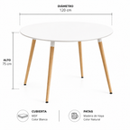 Mesa Eames Redonda Clásica Blanca 100 / 120 cm