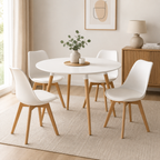 Mesa Eames Redonda Clásica Blanca 100 / 120 cm