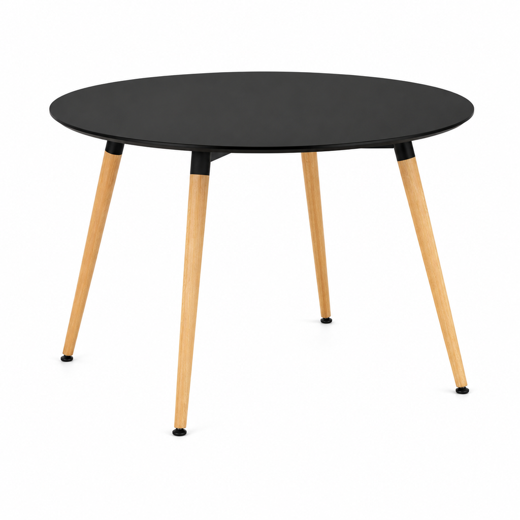 Mesa Eames Redonda Clásica Negra 100 / 120 cm