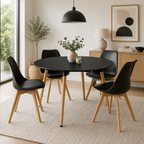 Mesa Eames Redonda Clásica Negra 100 / 120 cm