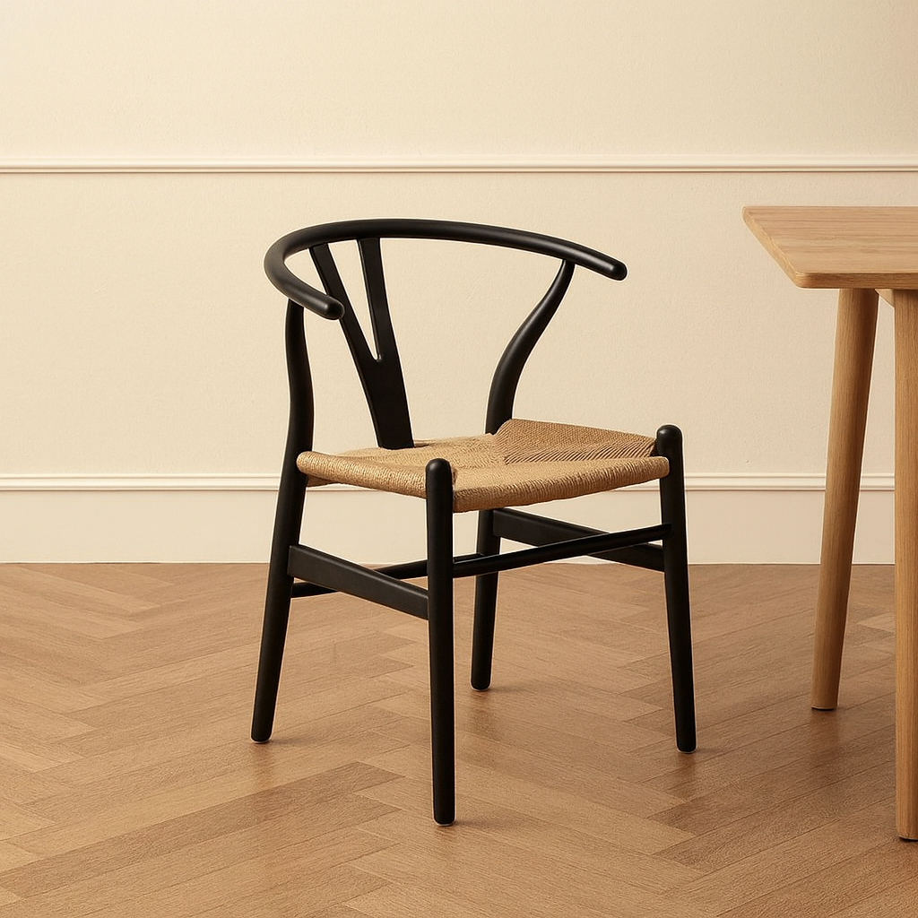 Silla Wishbone Madera Negro