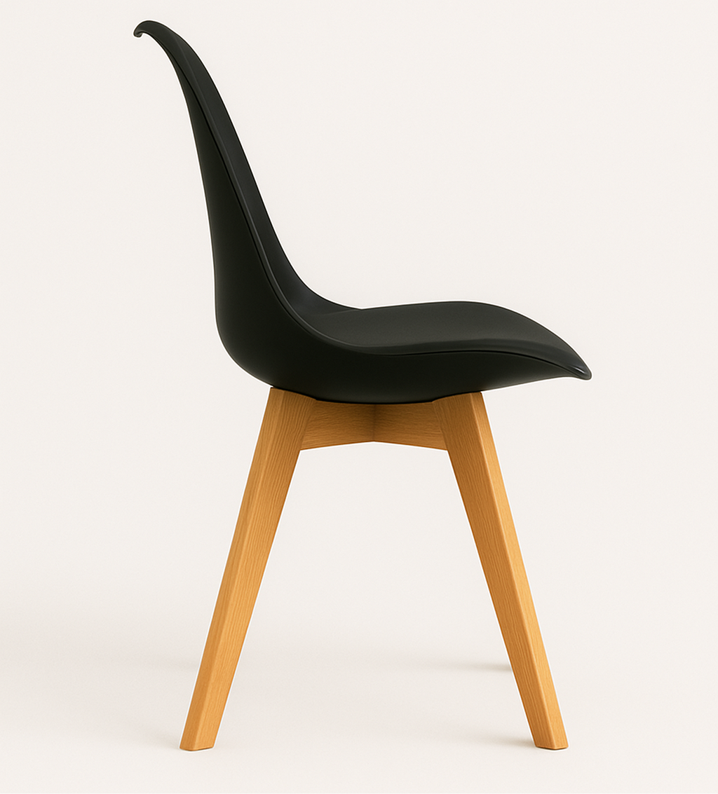 Silla Tulip Negra| Diseño Moderno y Confort para tu Hogar