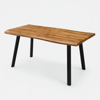 Mesa Aneto | Diseño Orgánico con Cubierta de Madera y Patas Metálicas