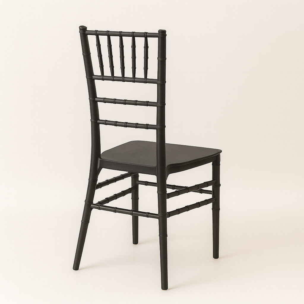 Pack 6 Sillas Chiavari Negra de Polipropileno | Resistente, Apilable y Liviana (Copia)