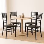 Pack 4 Sillas Chiavari Negra de Polipropileno | Resistente, Apilable y Liviana