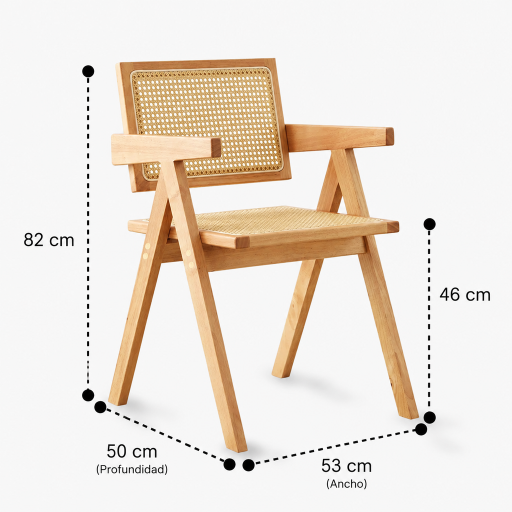 Silla Chandigarh Madera - Negro / Natural