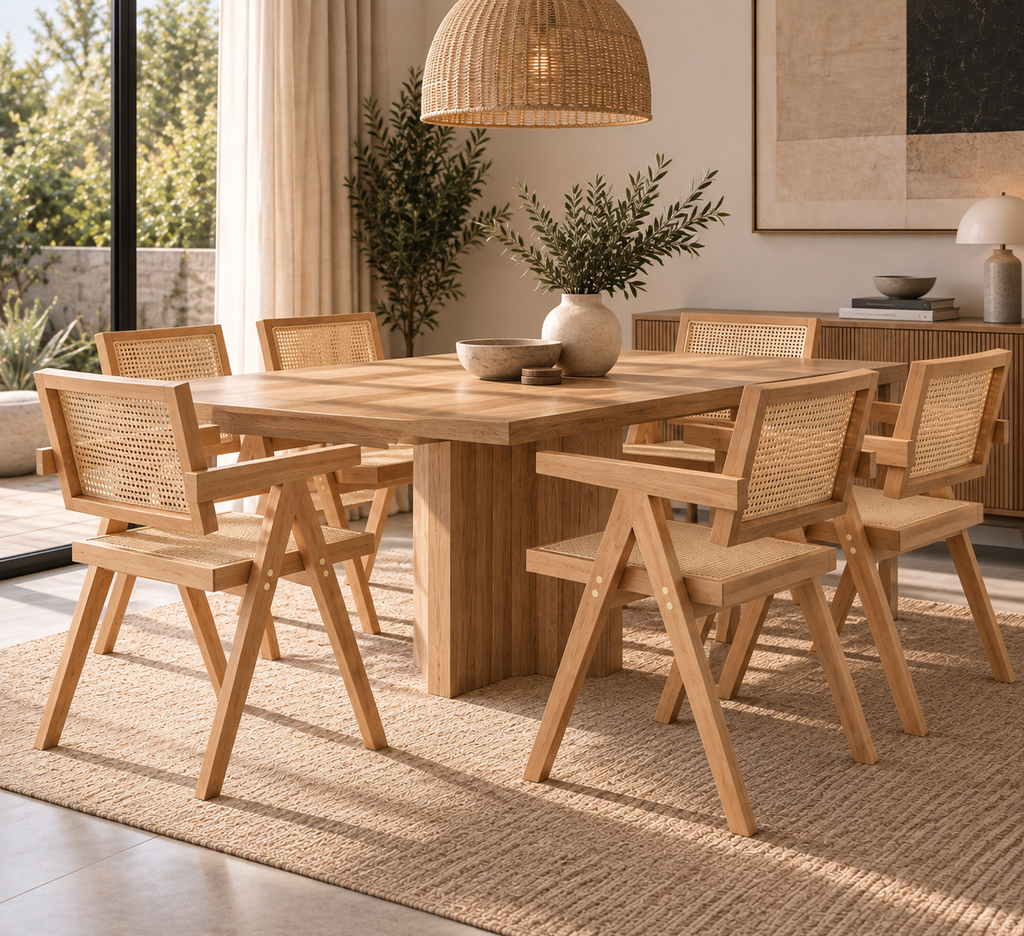 Pack 6 Sillas Chandigarh Madera - Negro / Natural