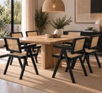 Pack 6 Sillas Chandigarh Madera - Negro / Natural
