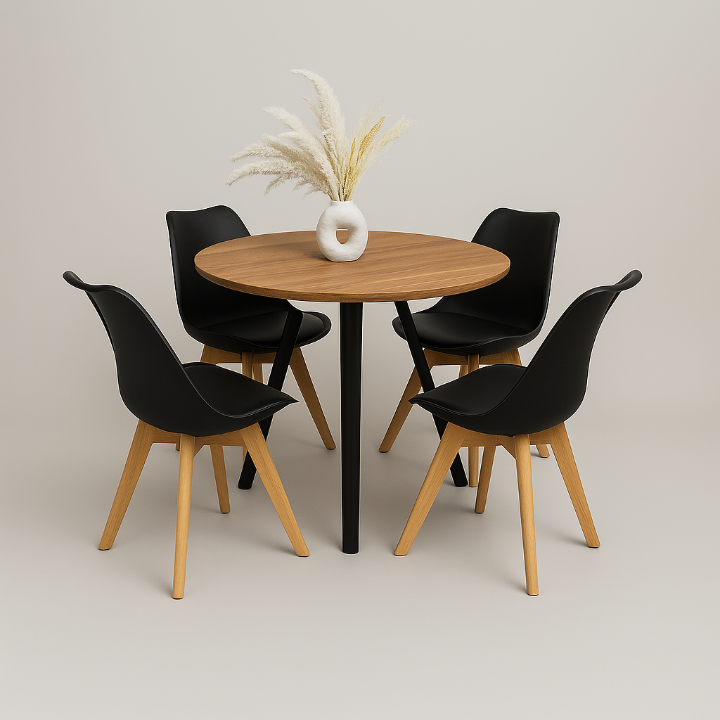 Comedor Beni Aura| Sillas Color  Negro