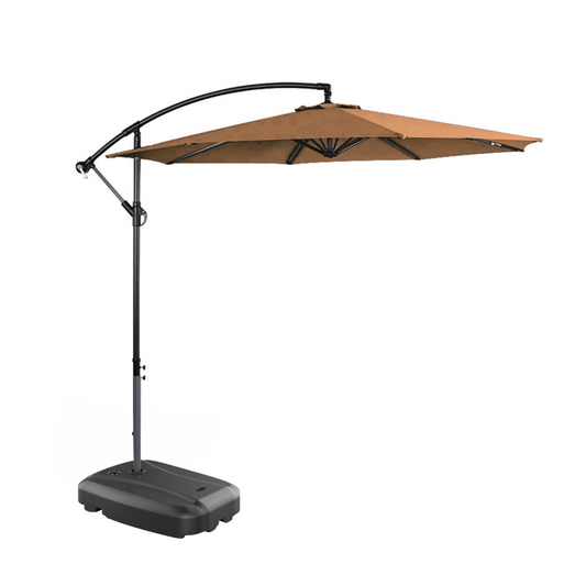 QUITASOL LATERAL TERRAZA 3Mt + BASE 60LT CAFÉ OSCURO