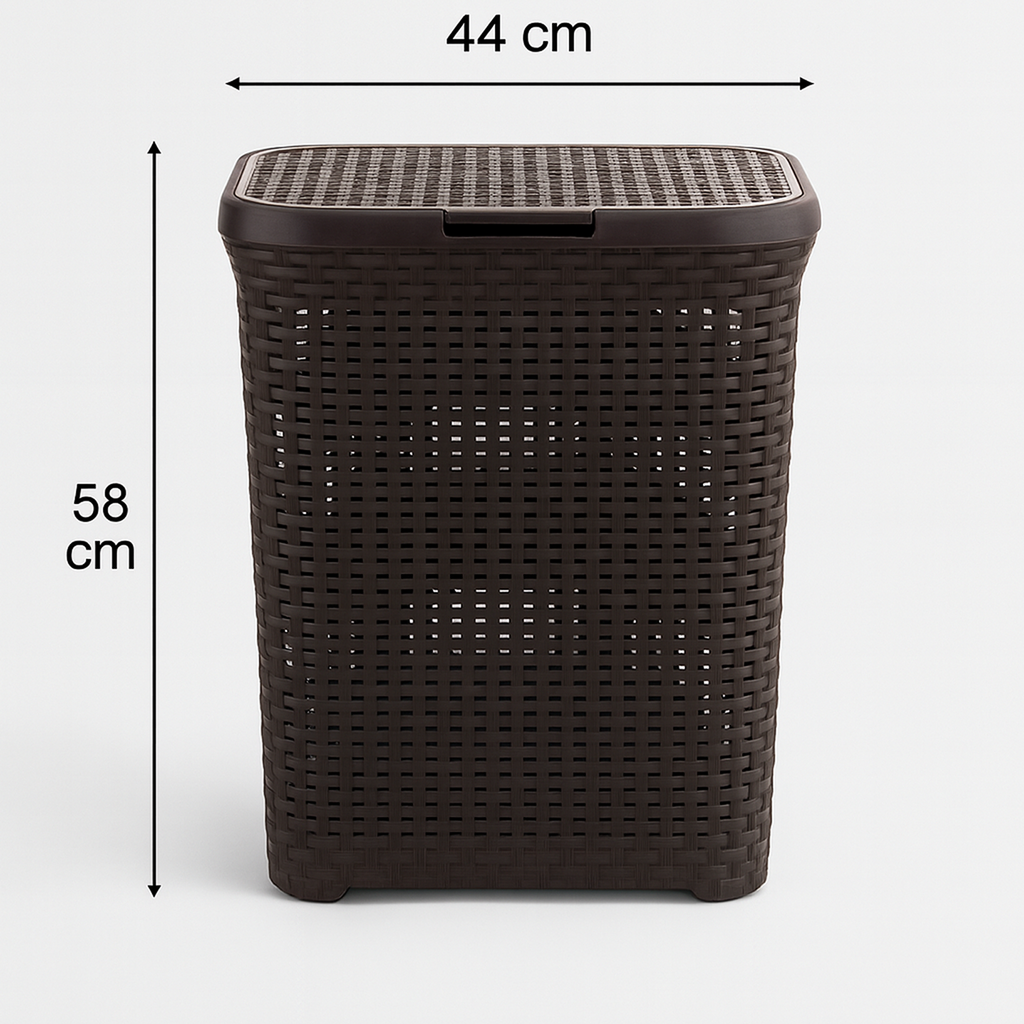 Canasto Plástico de Simulación Ratán | Elegante, Resistente y con Tapa