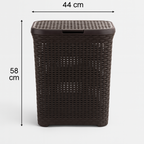 Canasto Plástico de Simulación Ratán | Elegante, Resistente y con Tapa