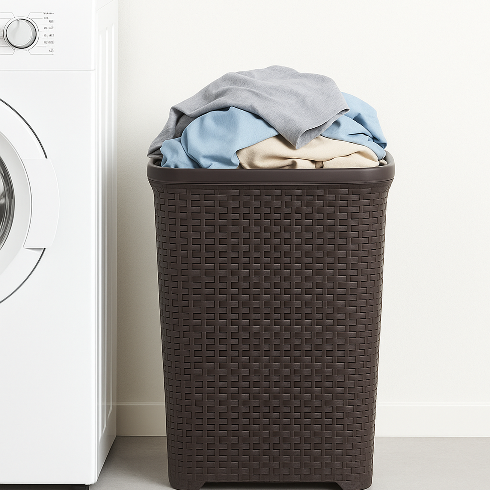 Canasto Plástico de Simulación Ratán | Elegante, Resistente y con Tapa
