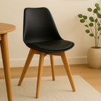 Silla Tulip Negra| Diseño Moderno y Confort para tu Hogar