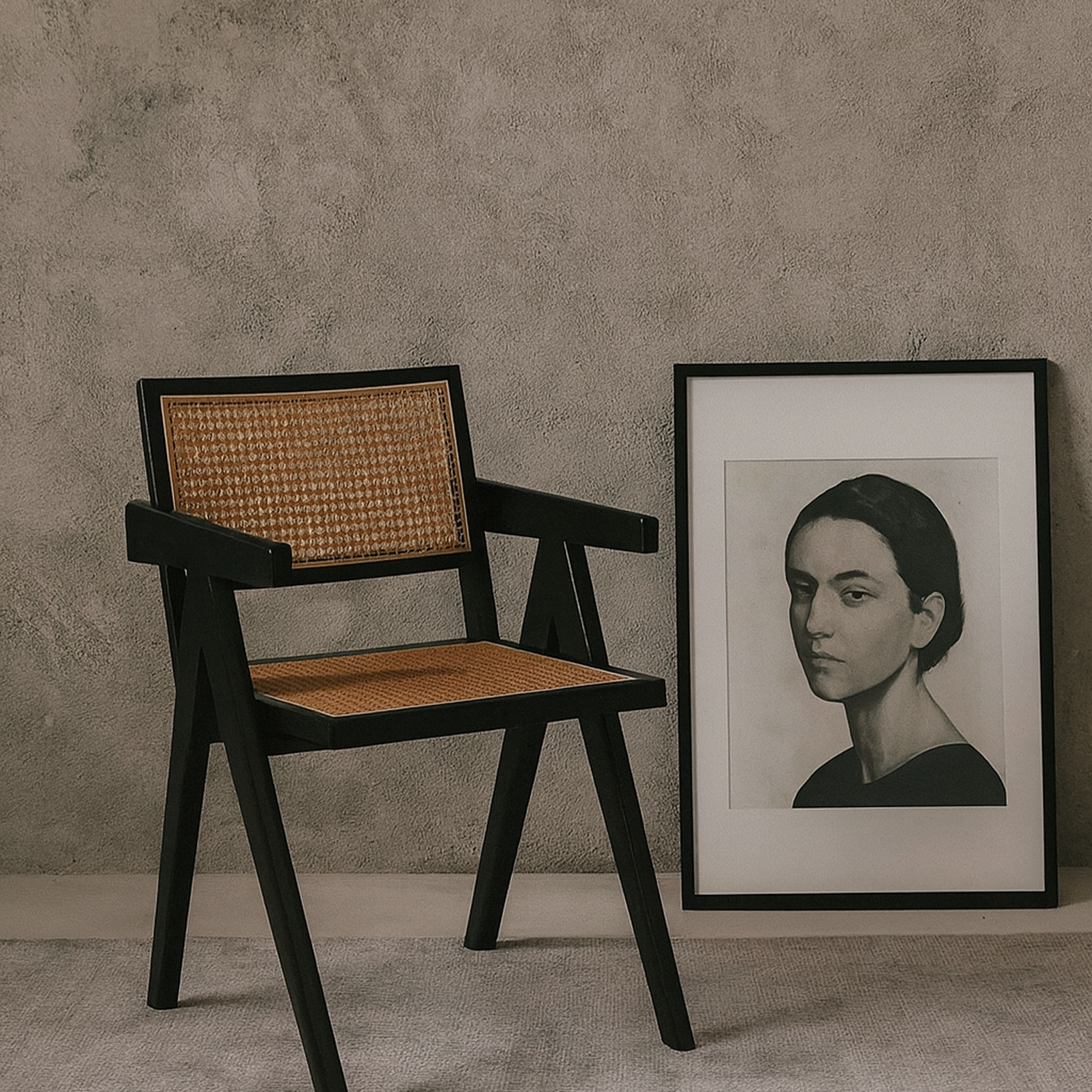 Silla Chandigarh Madera Negro