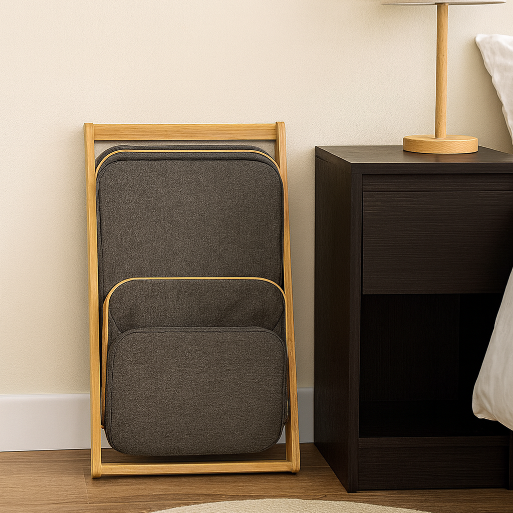 Organizador de Tela Plegable | Estante de 2 Niveles para Baño y Hogar Gris