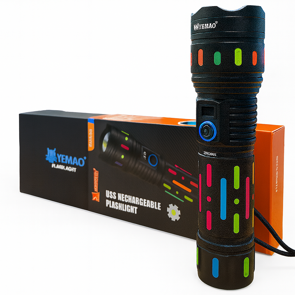 Linterna Táctica de Seguridad | 4000 lúmenes, USB-C, Power Bank