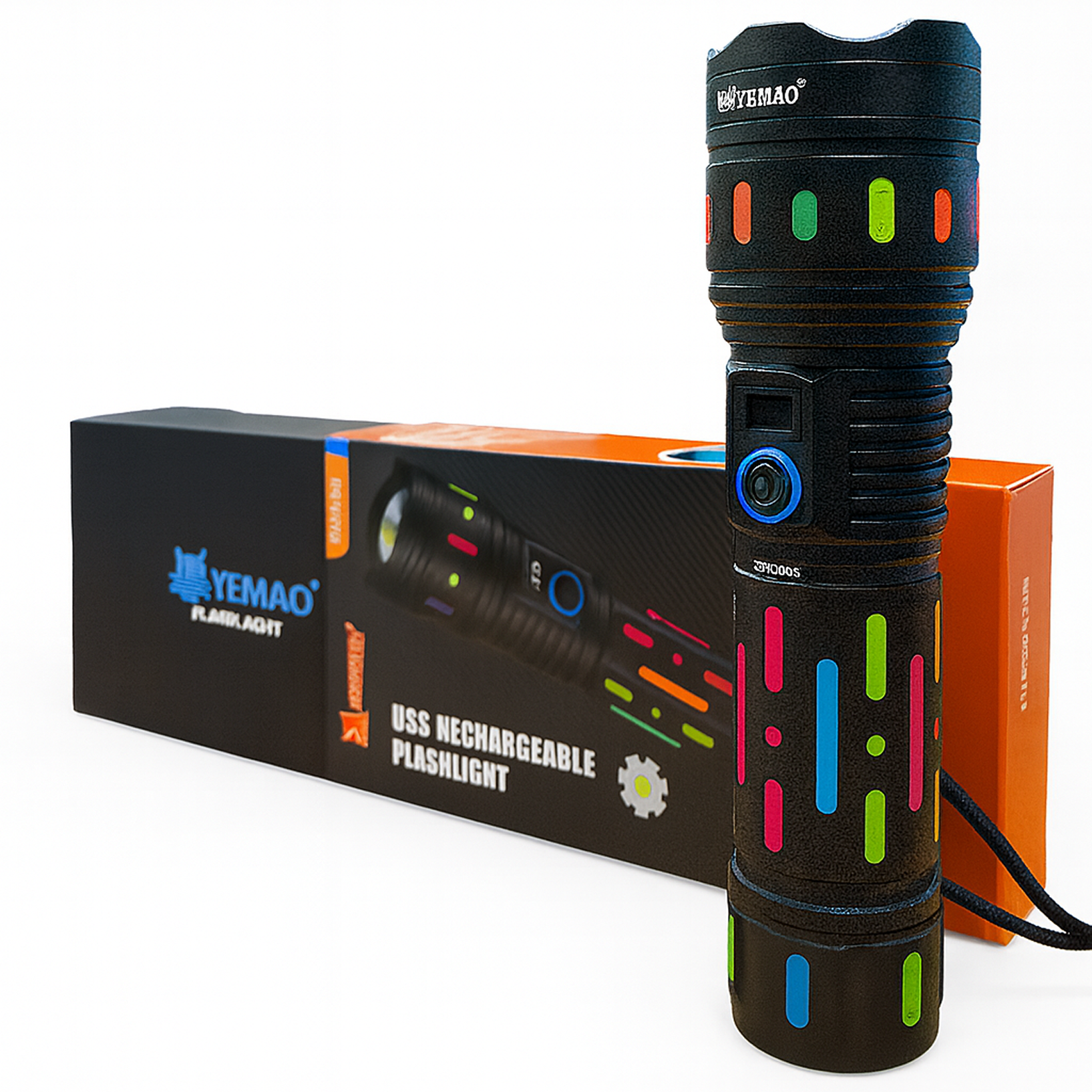 Linterna Táctica de Seguridad | 4000 lúmenes, USB-C, Power Bank