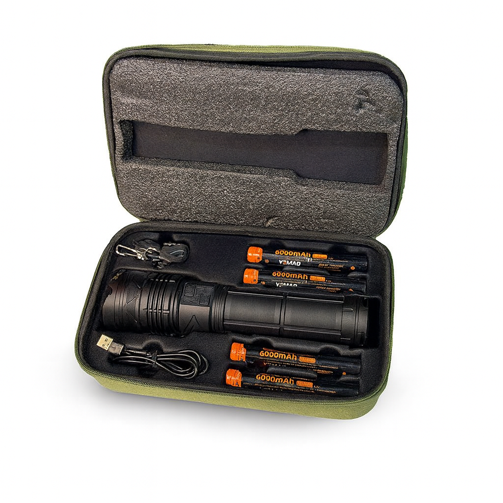 Linterna Táctica de Seguridad | 6000 lúmenes, recargable y resistente