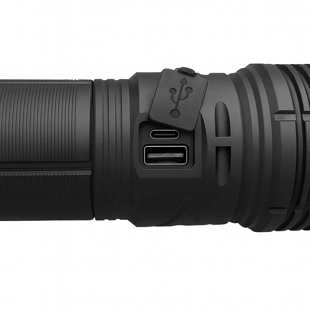 Linterna Táctica de Seguridad | 6000 lúmenes, recargable y resistente